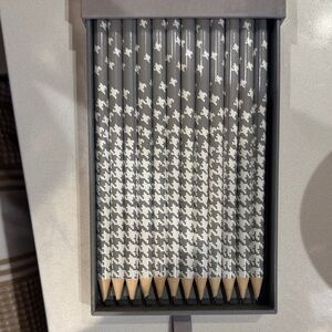 Christian Dior Gray and White Houndstooth Pencils Set